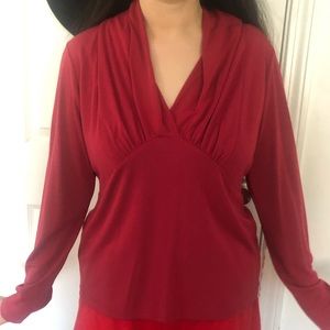 Wine Red Rayon Crepe Top